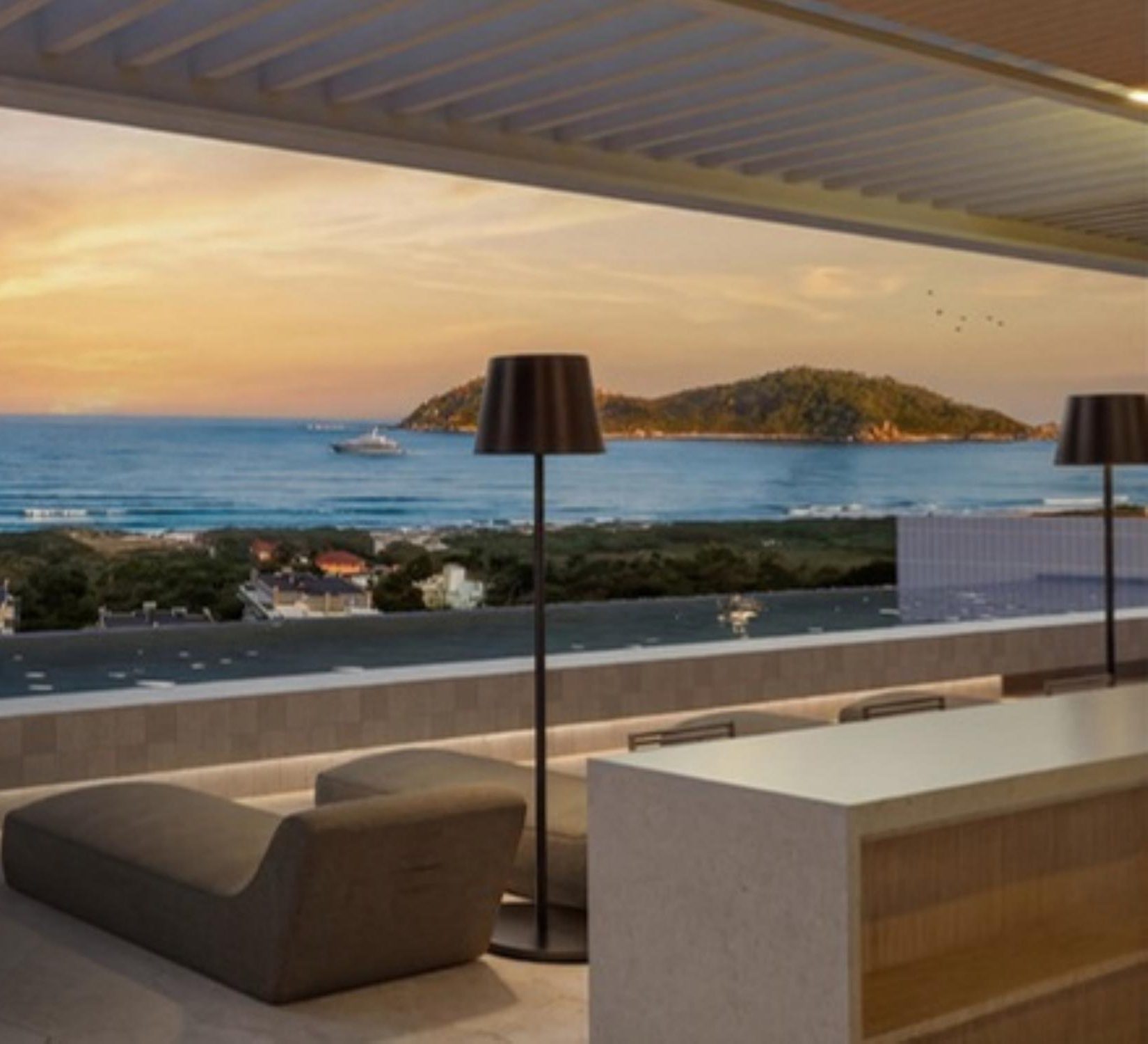 Loggia mit Blick zur Bucht