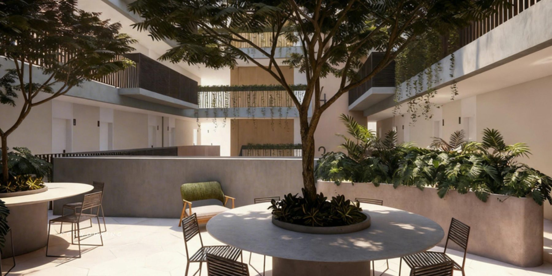 Innenhof mit Baum, Edifício Lagoa